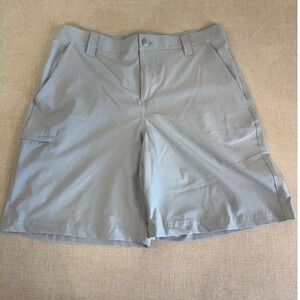 Columbia PFG Blood and Guts Mens Grey Fishing Shorts Size 32 8 Inseam Outdoor